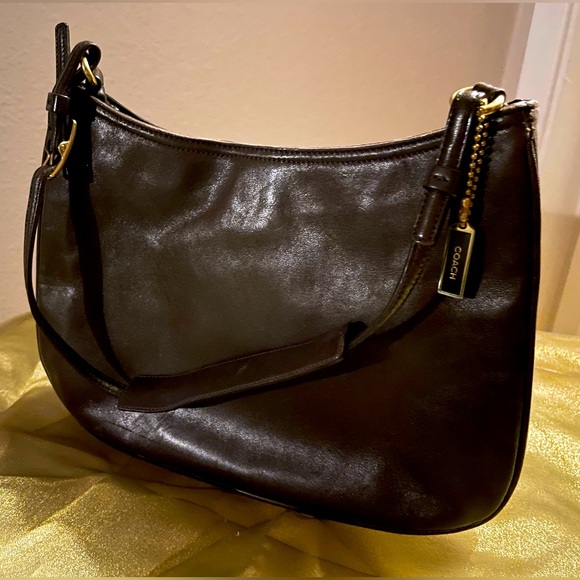 Coach Handbags - COACH - All brown leather shoulder mini bag!!!